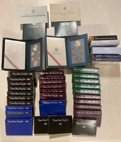 Proof Type Set ALL 14 Coins P S W 3 Sets Mint Boxes/COA BIG ESTATE HOARD-1