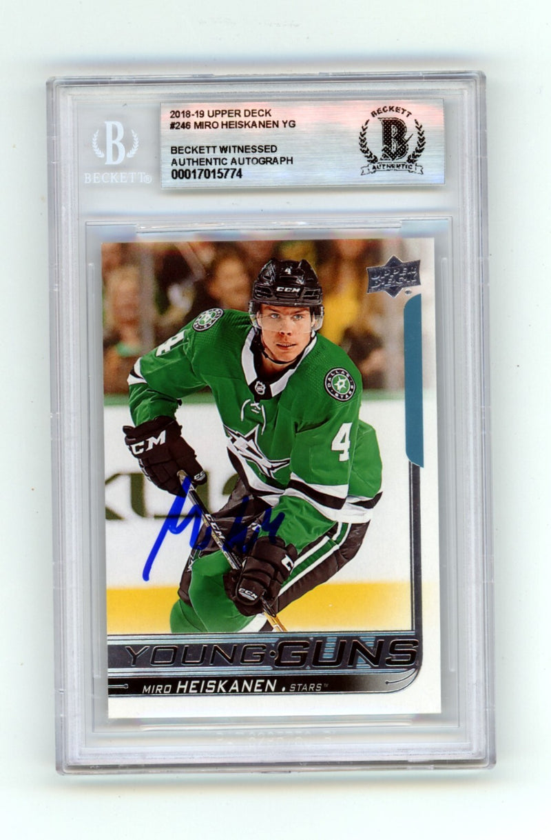 Miro Heiskanen 2018-19 Upper Deck Young Guns #246 Rookie RC YG Signed BAS BGS-1