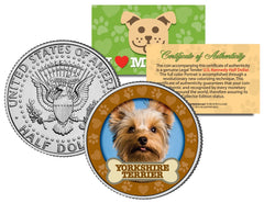 YORKSHIRE TERRIER Dog JFK Kennedy Half Dollar US Colorized Coin-1