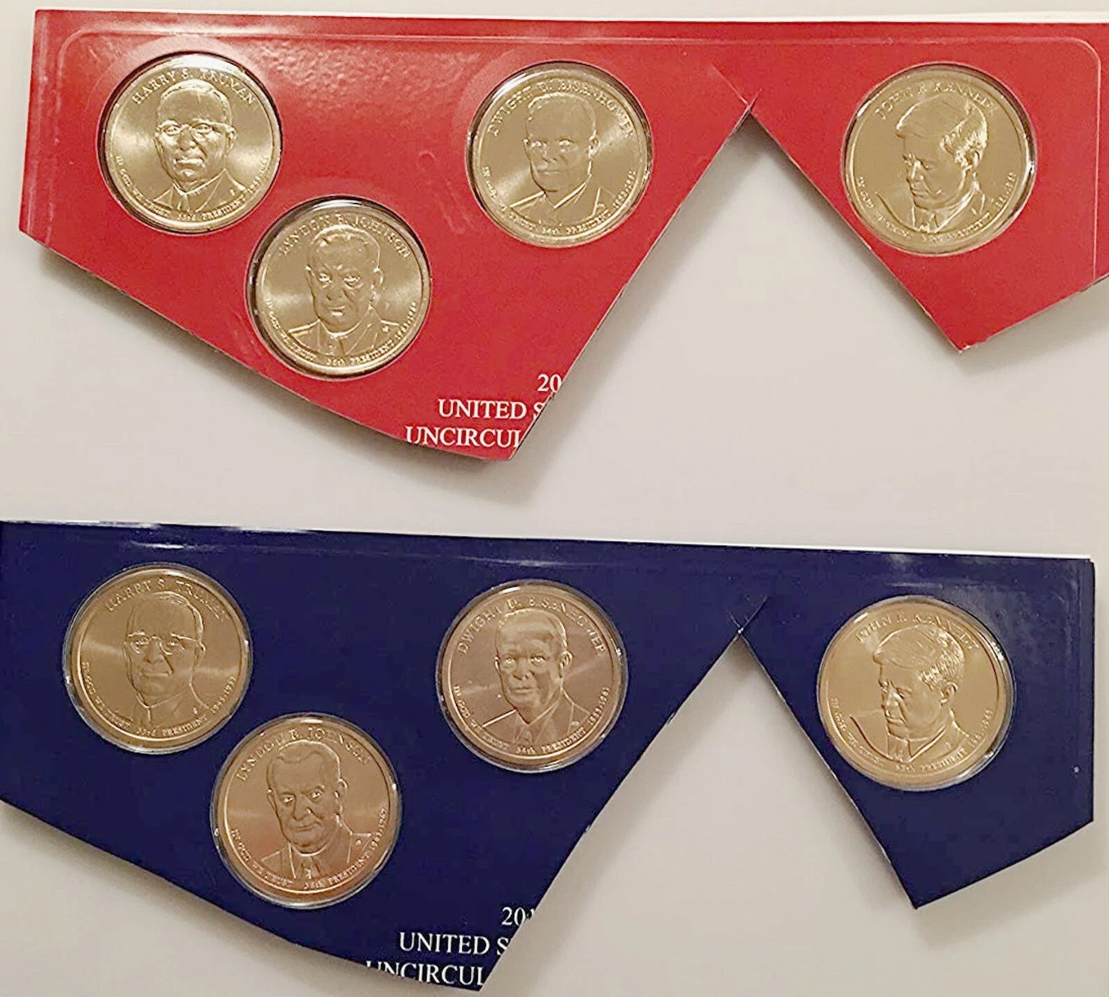 2015 P D Presidential $1 Coin Uncirculated Set 8 Golden BU Dollars US Mint Coins-2