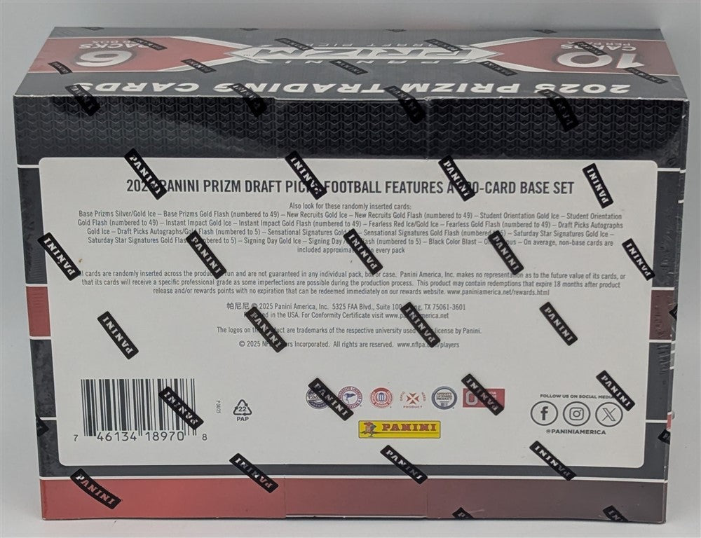 Factory Sealed Mega Box 2025 Panini Prizm Collegiate Draft Picks Football Cards-2