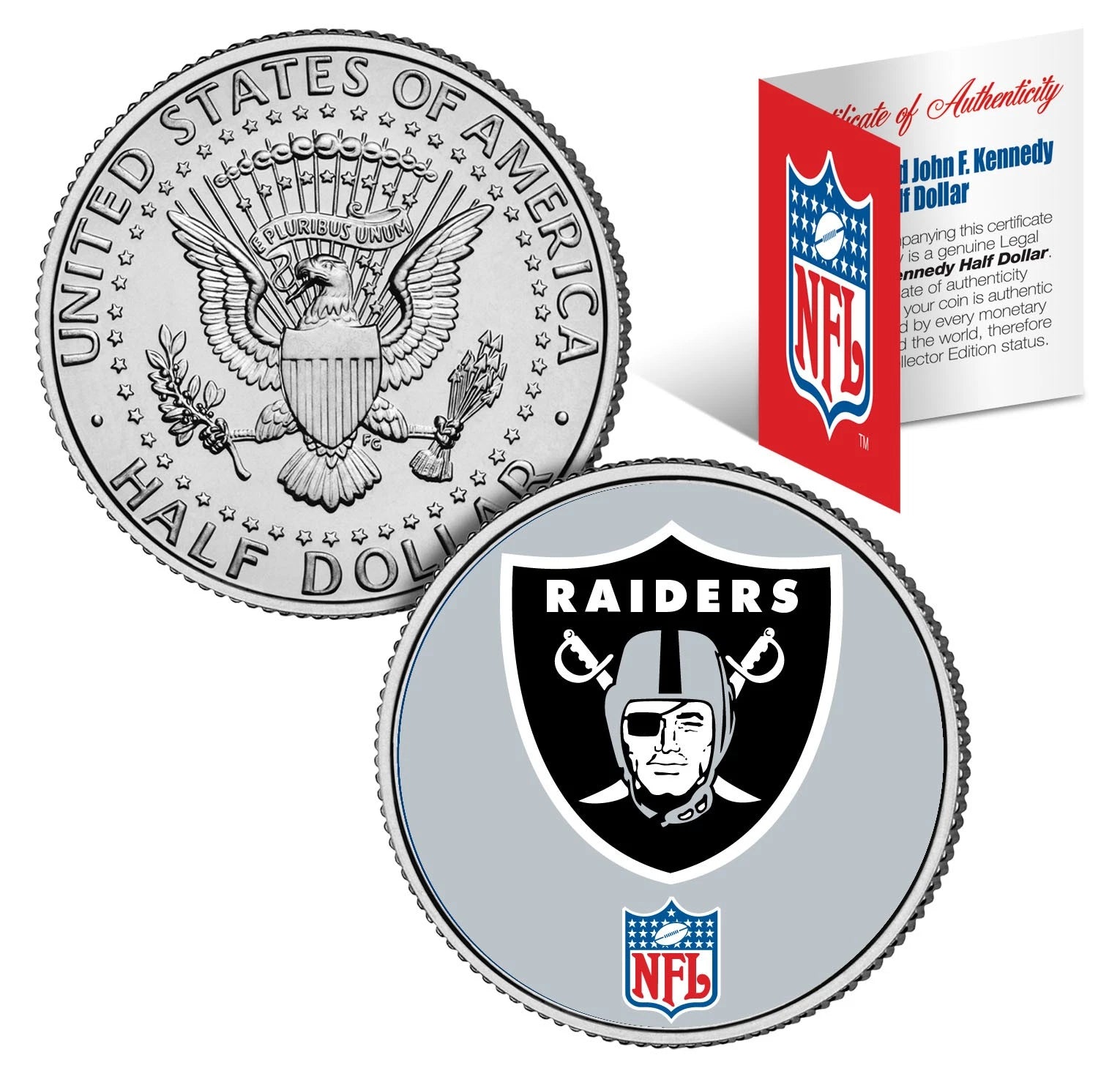 OAKLAND RAIDERS NFL JFK Kennedy Half Dollar US Coin *Officially Licensed*-1