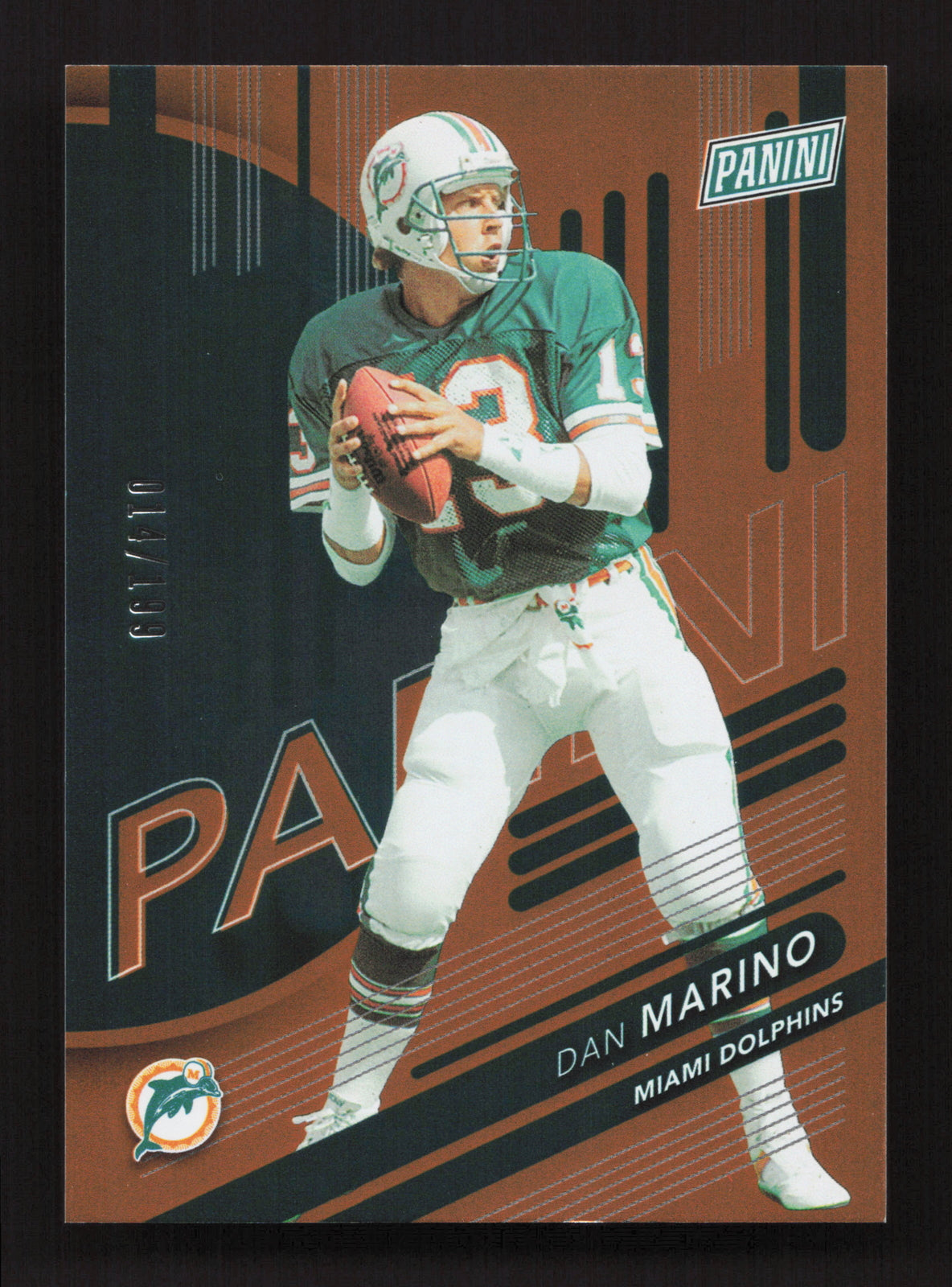 2024 The National #17 Dan Marino Orange Foil 014/199 Football Card SP4-144
