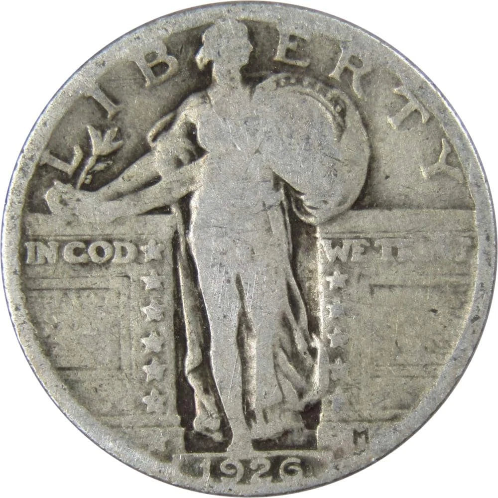 1926 Standing Liberty Quarter Circulated Silver 25c Coin Collectible-1