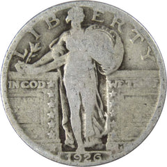 1926 Standing Liberty Quarter Circulated Silver 25c Coin Collectible-1