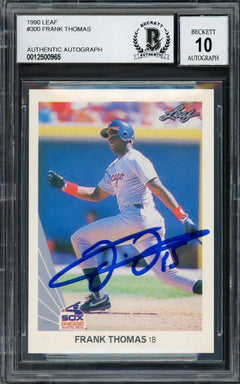 Frank Thomas firmó un Leaf RC 300 de 1990 de los Chicago White Sox Auto GM 10 Beckett-1