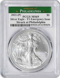 2021-(P) Silver Eagle Emergency Issue T-1 MS69 FS PCGS Struck at Philadelphia-1