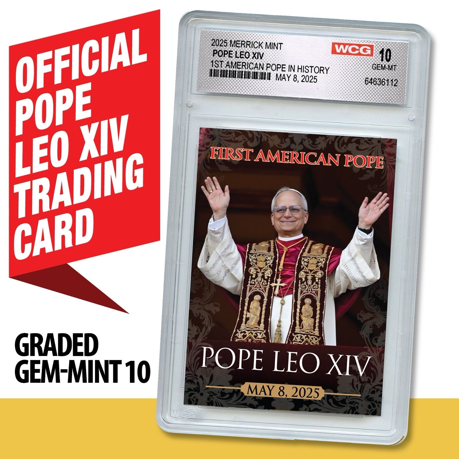 2025 POPE LEO XIV Official Premium Trading Card - GRADED GEM MINT 10