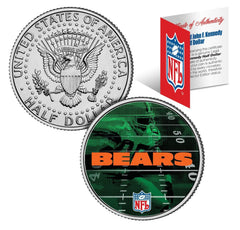 CHICAGO BEARS Field JFK Kennedy Half Dollar US Colorized Coin * NFL Licensed *-1