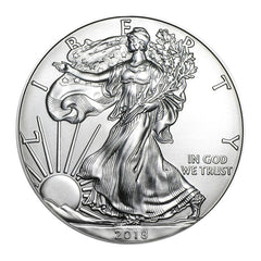 Moneda American Silver Eagle de $1 de 2018 con soporte AirTite, brillante, sin circular-3