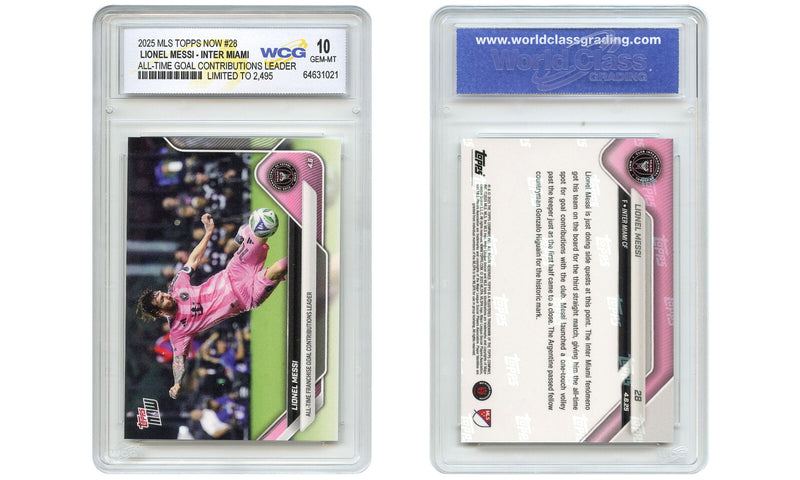 2025 MLS Topps LIONEL MESSI Miami Card #28 Goal Contributions Leader GEM-MINT 10-4