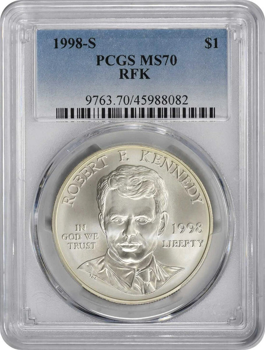1998-S RFK Dollar Commemorative MS70 PCGS Mint State 70 Robert Kennedy