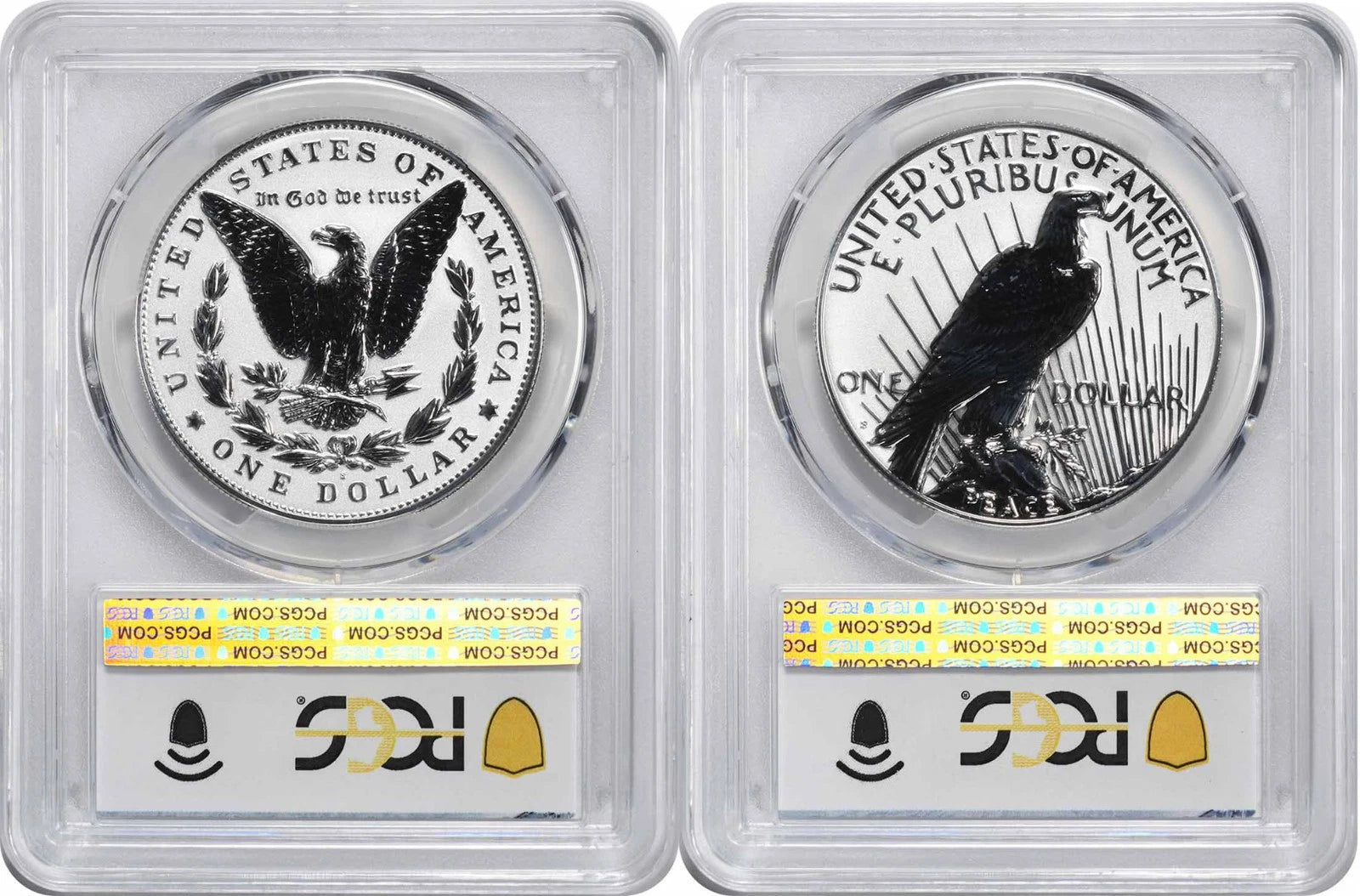 2025-S Morgan and Peace Silver Dollar Reverse Proof PR70 FS PCGS Special Label