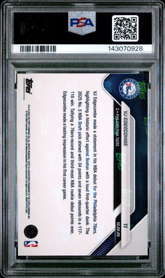 PSA 9 VJ Edgecombe Green Foil /99 #11 2025 Topps Now-2