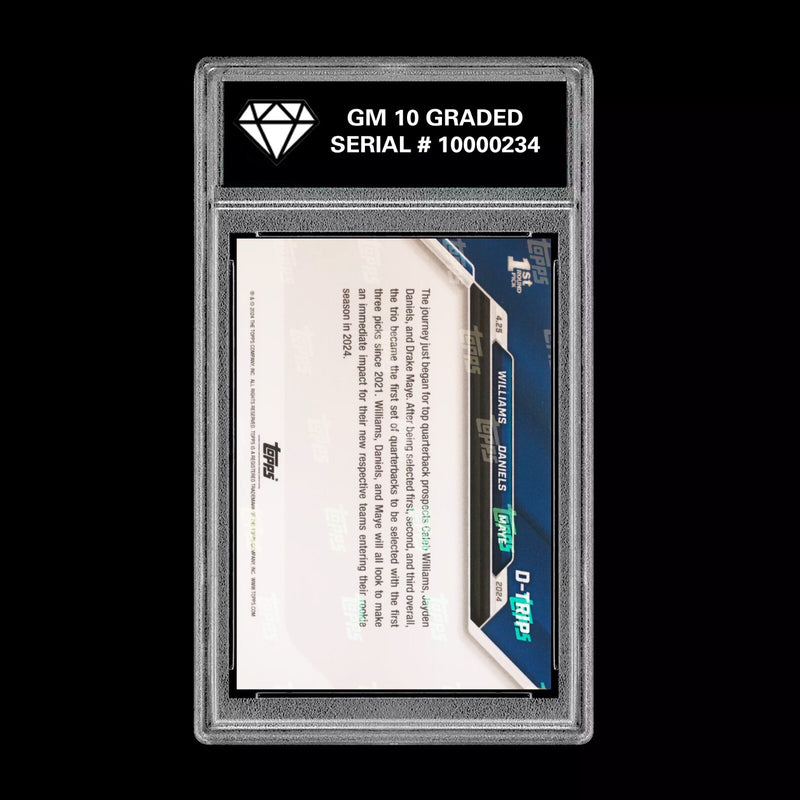 2024 TOPPS NOW #DTRIP CALEB WILLIAMS/DRAKE MAYE/JAYDEN DANIELS GRADED 10-2