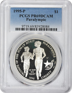 1995-P Blind Runner Paralympics Silver Commemorative Dollar PR69DCAM PCGS Proof-1