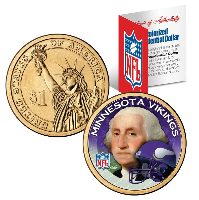 MINNESOTA VIKINGS Colorized Presidential $1 Dollar US Coin Football NFL LICENSED-1