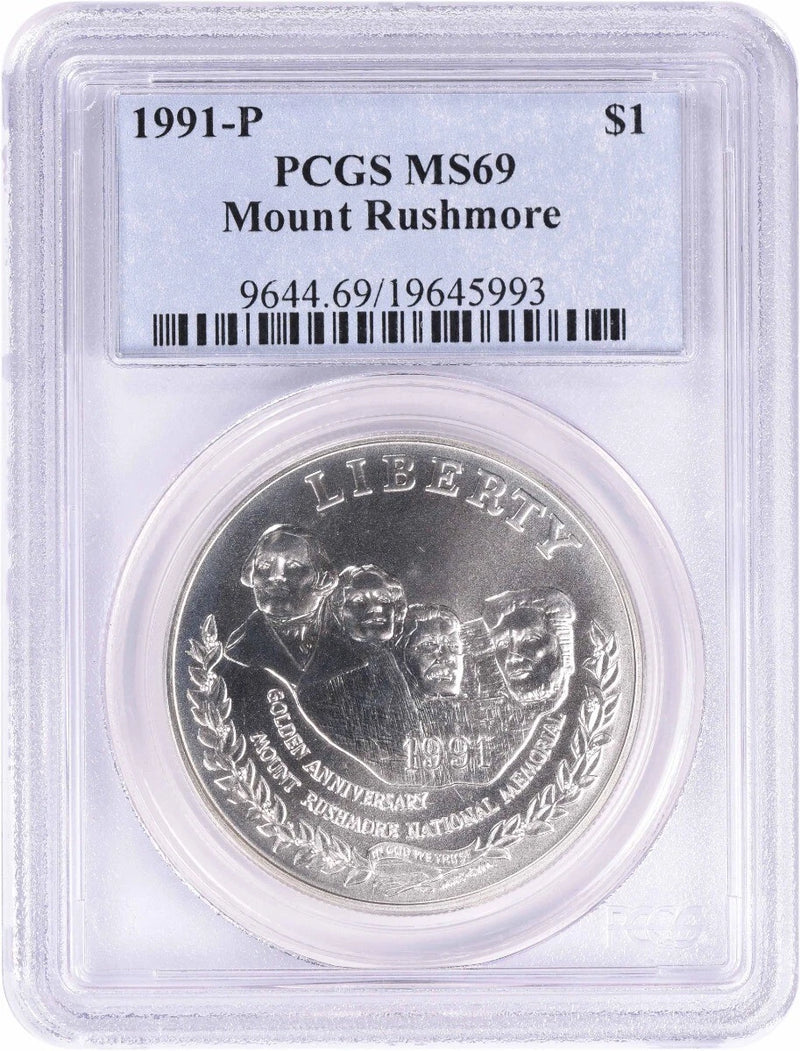 1991-P Mount Rushmore Commemorative Silver Dollar MS69 PCGS-1