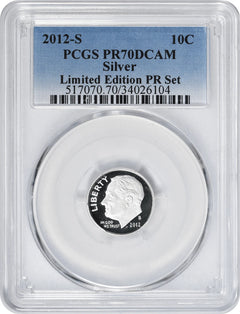2012-S Silver Roosevelt Dime PR70DCAM PCGS Limited Edition Proof Set-1