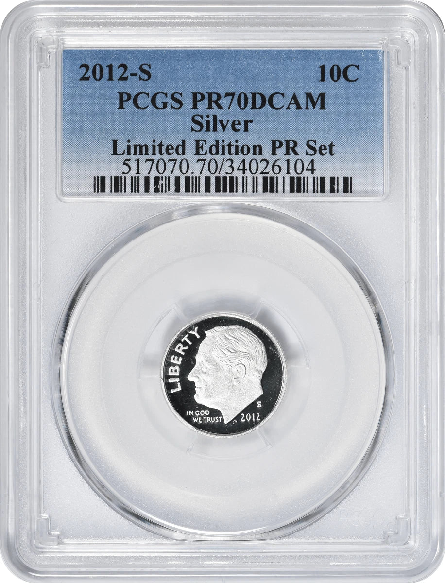 2012-S Silver Roosevelt Dime PR70DCAM PCGS Limited Edition Proof Set