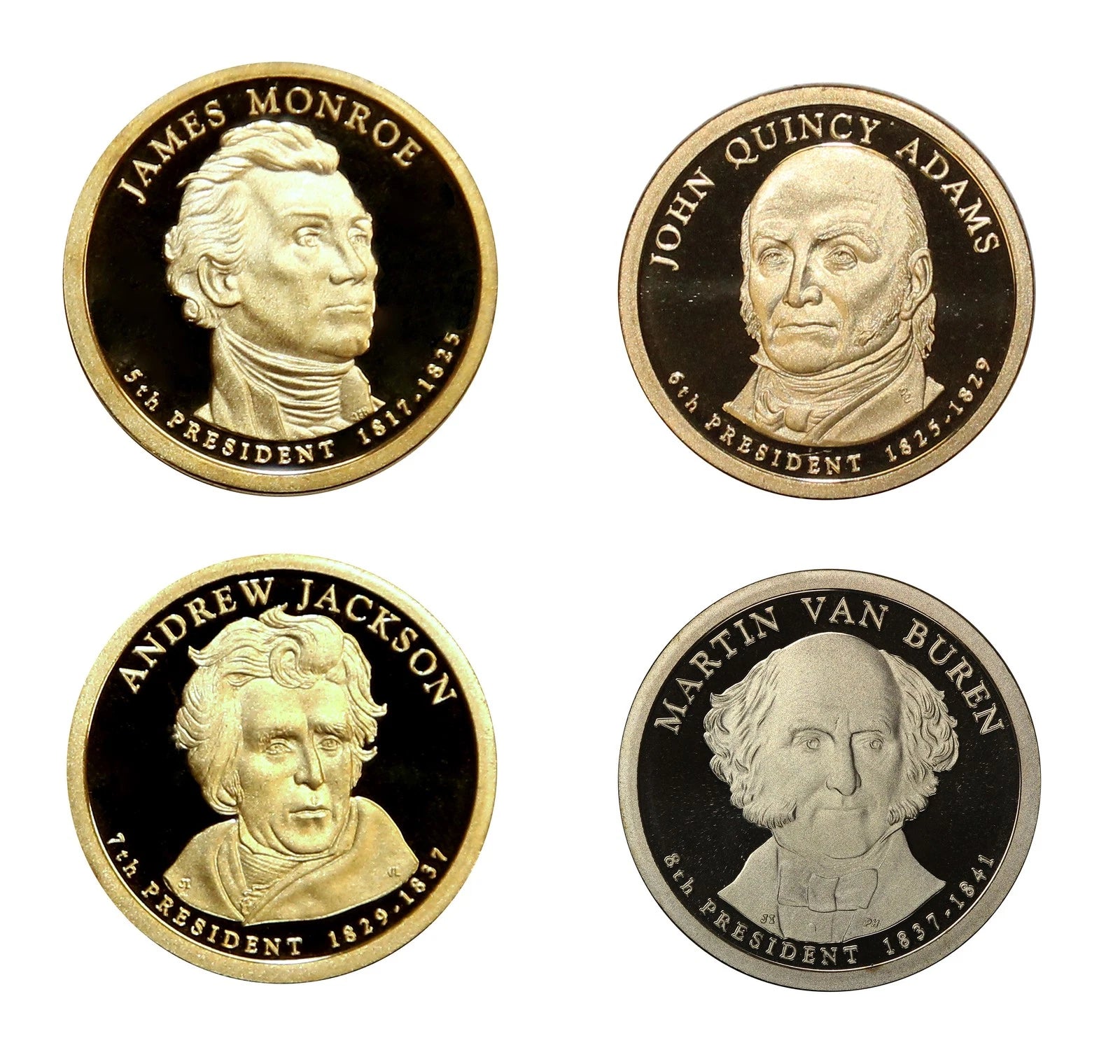 2008 -S Proof Presidential dollars - $1 Coin complete set of 4, Coins Only-2