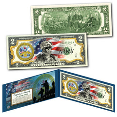 US SPECIAL FORCES Defenders of Freedom ARMY Military Branch Genuine $2 Bill-2