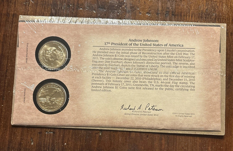 2011 P&D Andrew Johnson Presidential Dollars - Sealed First Day Cover-3