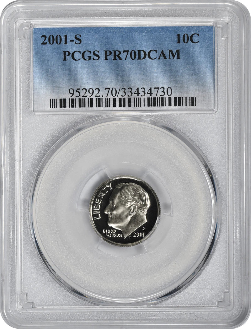 2001-S Roosevelt Dime PR70DCAM Clad PCGS-1