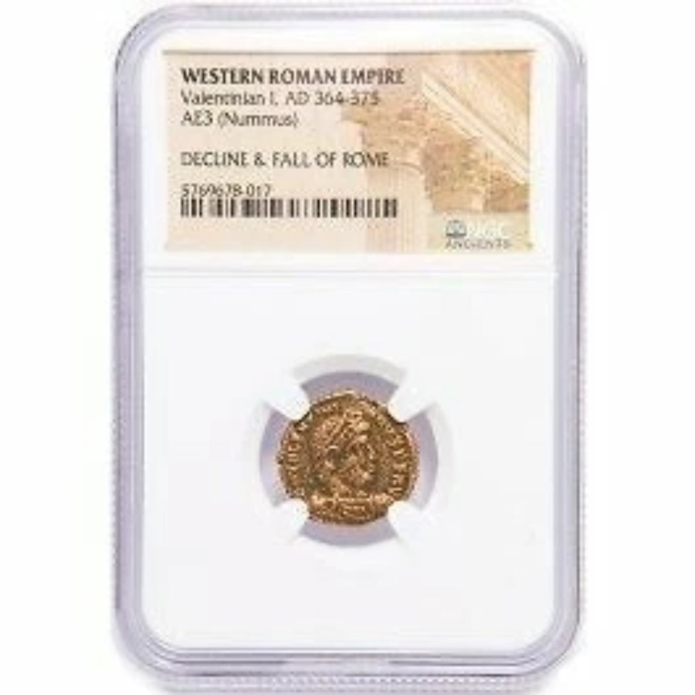 Roman AE of Valentinian I (AD364-375)NGC(LG) Roman Coin Slab-1