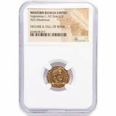Roman AE of Valentinian I (AD364-375)NGC(LG) Roman Coin Slab-1