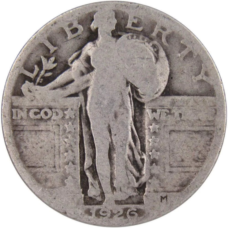 1926 Standing Liberty Quarter G Good 90% Silver 25c US Type Coin Collectible-1