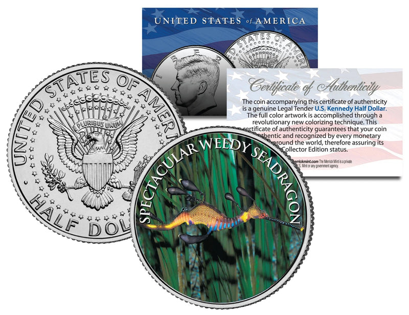 SPECTACULAR WEEDY SEADRAGON *Fish Series* JFK Kennedy Half Dollar U.S. Coin-1