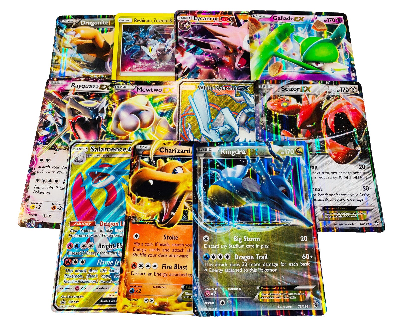 5 Oversized Jumbo Pokémon Cards in Top Loaders – EX GX V VMAX Legendary Full Art – Collector’s Display Trading Cards Rare Promo Lot