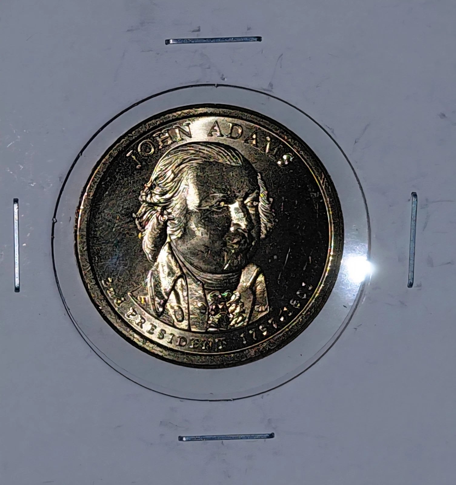 2007 P John Adams $1 Doubled Edge Lettering Error-3