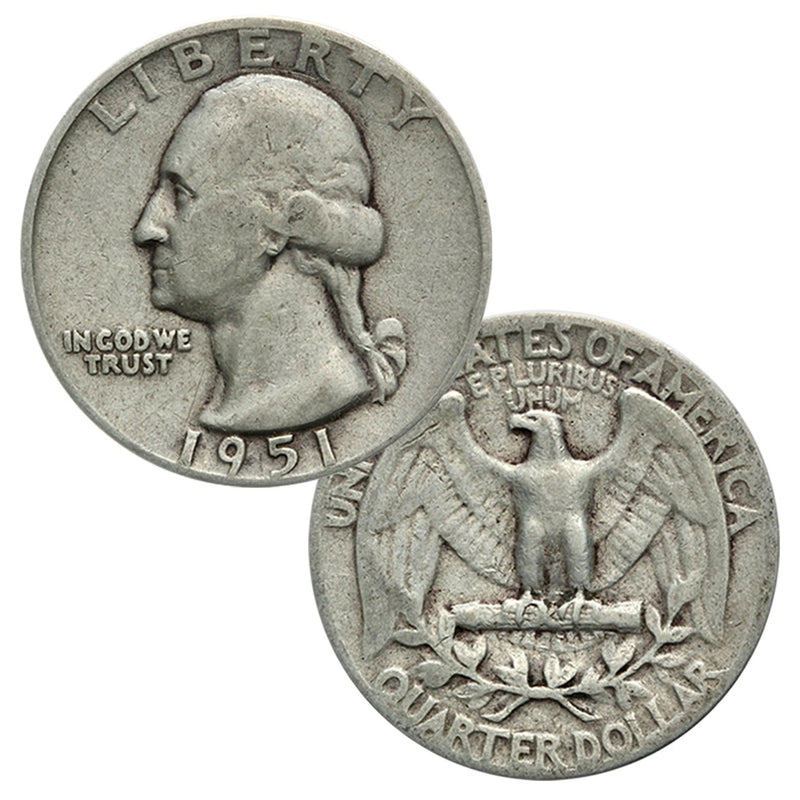 90% Silver Washington Quarter Average Circulated Random Date-2
