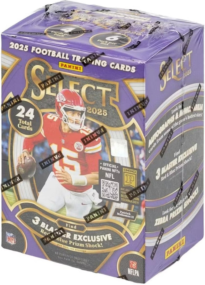 2025 Panini SELECT Football NFL 24 Card Blaster Box 3 EXCLUSIVE Red n Blue Shock-2