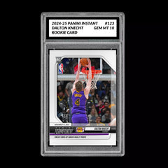Graded 10 Dalton Knecht #123 LA Lakers Rookie RC 2024 Panini Instant NBA-1