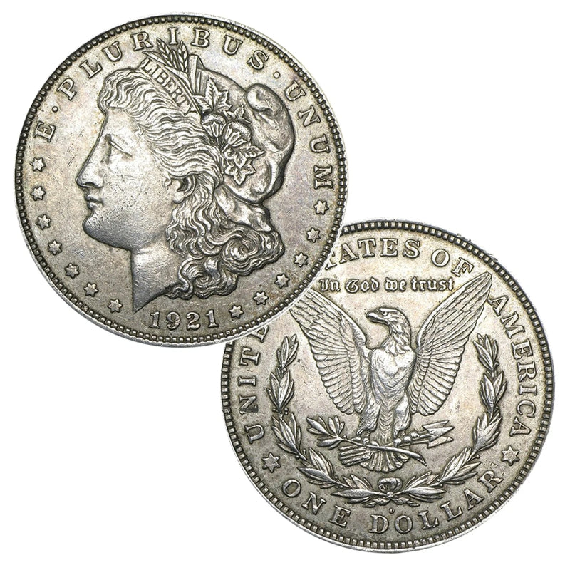 1921年 - 90%含銀量摩根銀元 特級品相-3