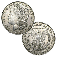 1921年 - 90%含銀量摩根銀元 特級品相-3