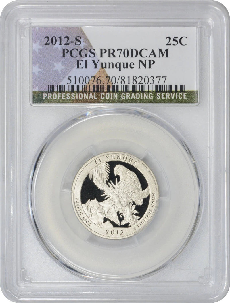 2012-S Flag Clad El Yunque Forest Quarter PR70DCAM PCGS Proof 70 Deep Cameo-1