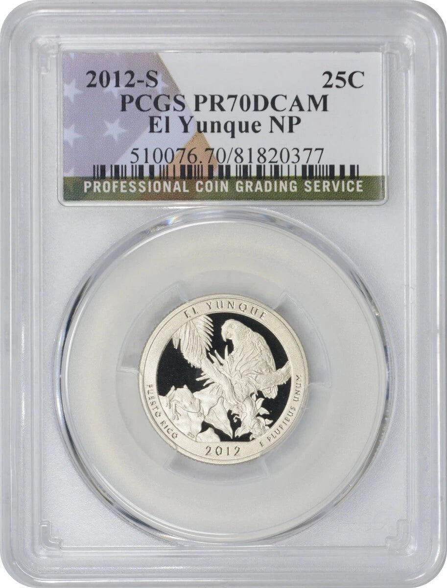2012-S Flag Clad El Yunque Forest Quarter PR70DCAM PCGS Proof 70 Deep Cameo