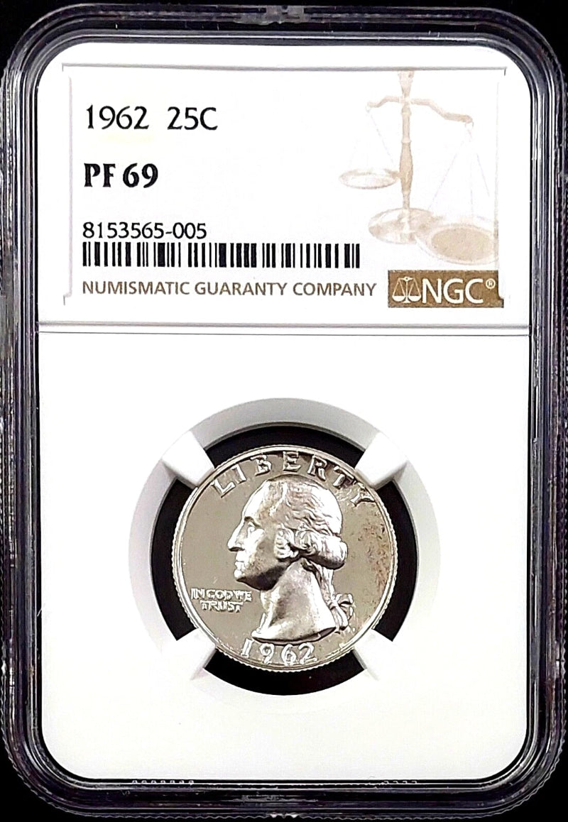 1962 Proof Washington Quarter certified PF 69 by NGC! sku 65005-4