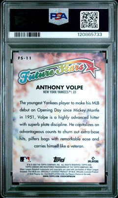 PSA 10 Anthony Volpe ROOKIE #FS11 2023 Topps Chrome Logofractor-2