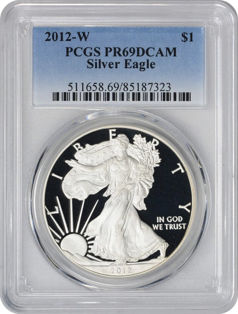2012-W American Silver Eagle Dollar PR69DCAM PCGS Proof 69 Deep Cameo-1
