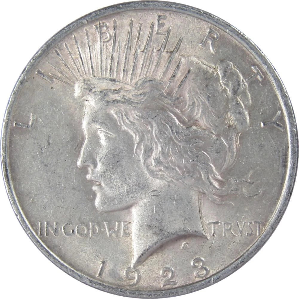 1923 Peace Dollar AU About Uncirculated 90% Silver $1 US Coin Collectible-1