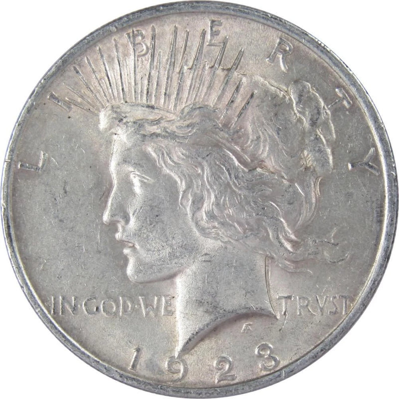 1923 Peace Dollar AU About Uncirculated 90% Silver $1 US Coin Collectible-1
