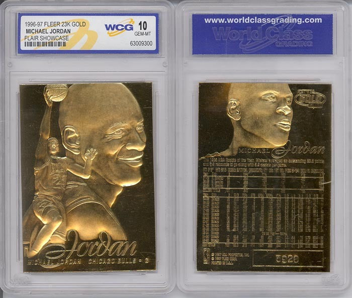 * Lot of 3 * 1996 MICHAEL JORDAN FLEER SHOWCASE 23K GOLD CARD GRADED GEM-MINT 10-1