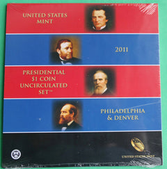 2011 Presidential $1 Coin Uncirculated Set 8 Golden BU Dollars US Mint SEALED-2