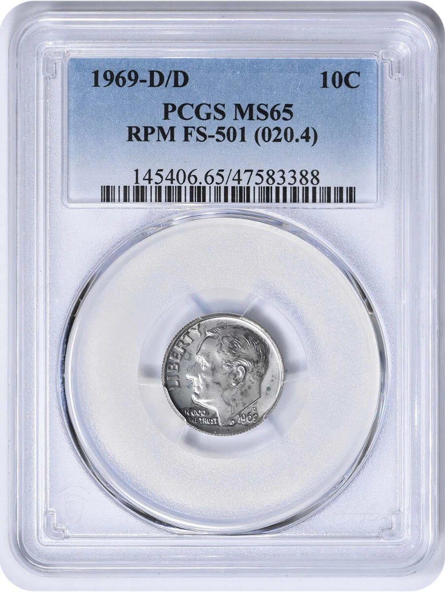 1969-D/D Roosevelt Dime RPM FS-501 MS65 PCGS