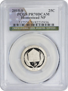 2015-S Flag Clad Homestead National Park Quarter PR70DCAM PCGS Proof 70 DC-1